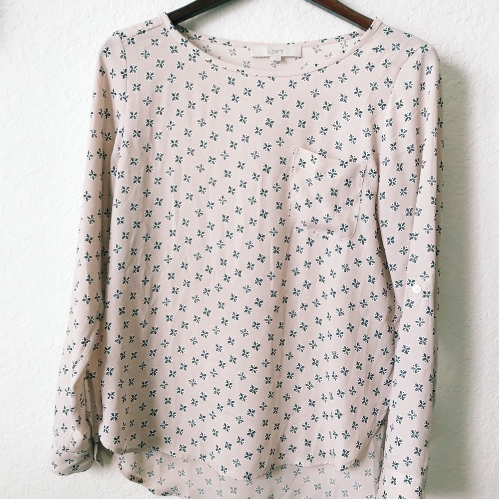 Loft Pink Floral Blouse